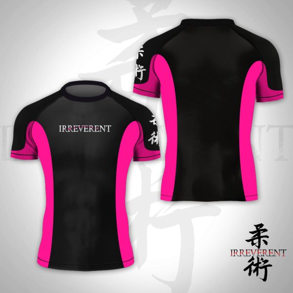 Womens Pink and Black Rash Guard